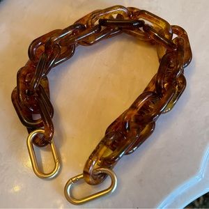 Clare V. Shortie Strap in Tortoise Resin